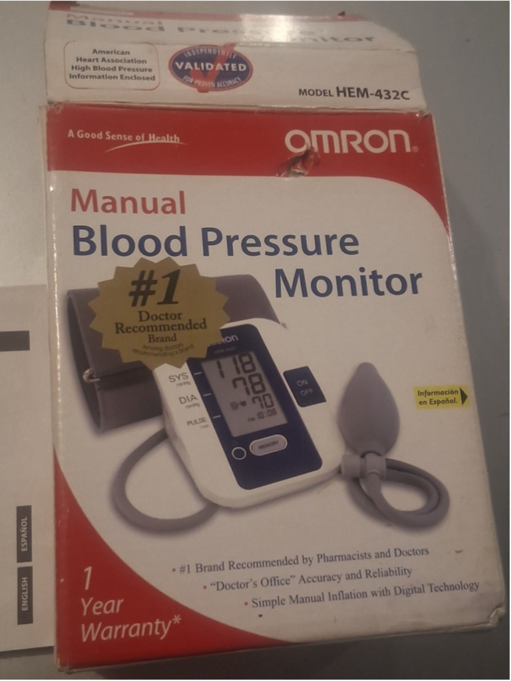 Omron Manual Blood Pressure Monitor One Size White and Blue